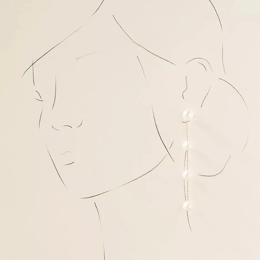 New Anthropologie BHLDN Leonor Long Pearl Earrings lenor nwt - Picture 6 of 6